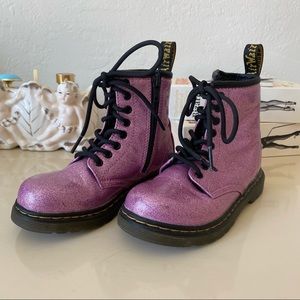 Little kids pink glitter dr. Martens